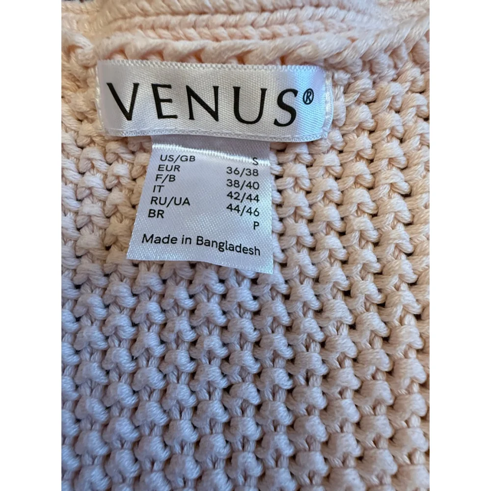 Women's VENUS Pink Cable Knit Sleeveless Crew Neck Sweater S - Picture 9 of 14